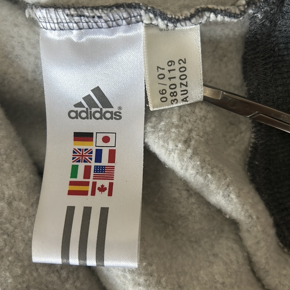 Adidas Gray Fleece  Long Sleeves Pullover Hoodie - Picture 15 of 17